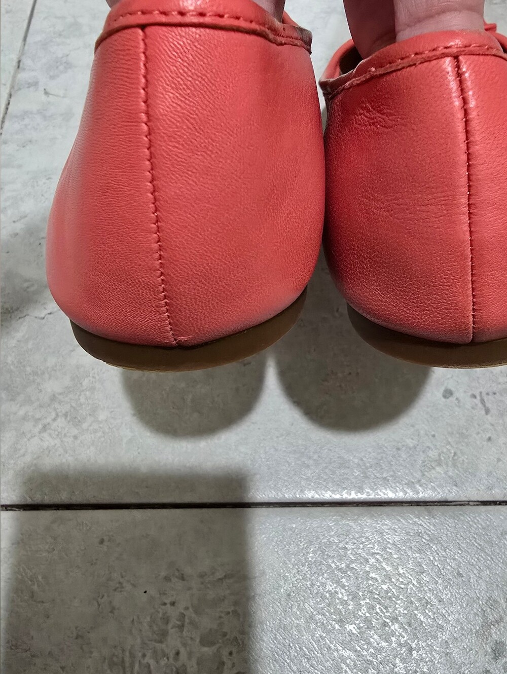 COACH Coral Pink Leather Ballet Flats with Tassel       ***shoes have been in a - Picture 3 of 7